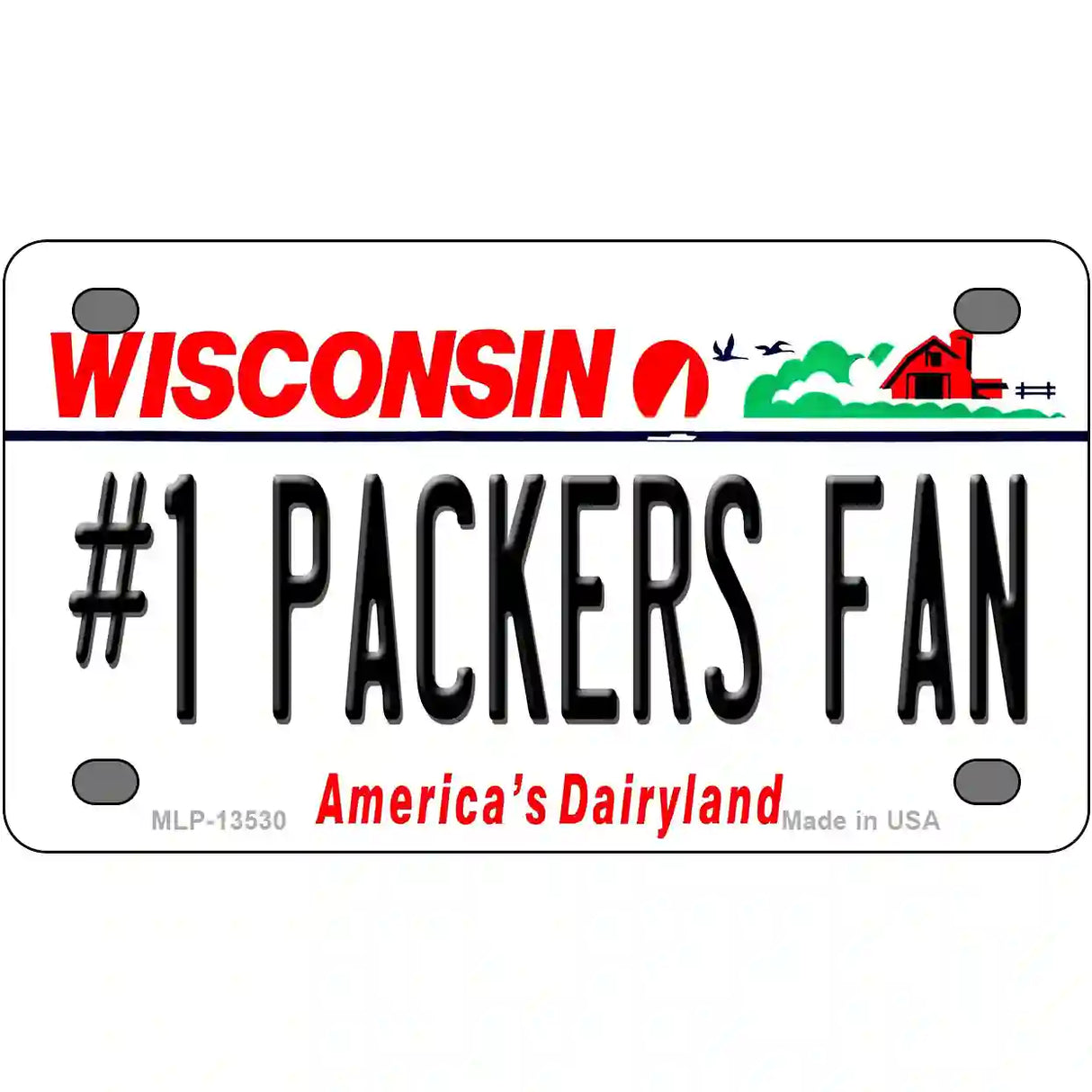 Number 1 Packers Fan Novelty Metal License Plate Tag 4" x 2.2" (MLP)