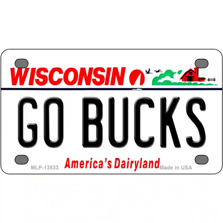 Go Bucks Novelty Metal License Plate Tag 4" x 2.2" (MLP)