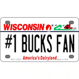 Number 1 Bucks Fan Novelty Metal License Plate Tag 4" x 2.2" (MLP)