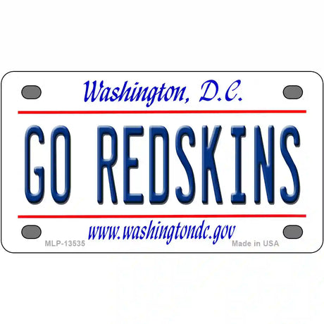 Go Redskins Novelty Metal License Plate Tag 4" x 2.2" (MLP)