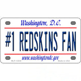 Number 1 Redskins Fan Novelty Metal License Plate Tag 4" x 2.2" (MLP)