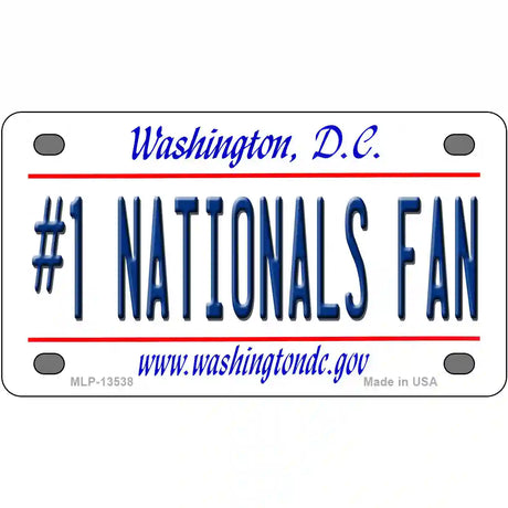 Number 1 Nationals Fan Novelty Metal License Plate Tag 4" x 2.2" (MLP)