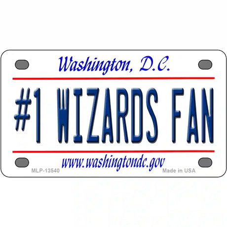 Number 1 Wizards Fan Novelty Metal License Plate Tag 4" x 2.2" (MLP)