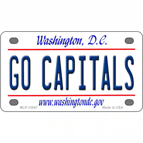 Go Capitals Novelty Metal License Plate Tag 4" x 2.2" (MLP)