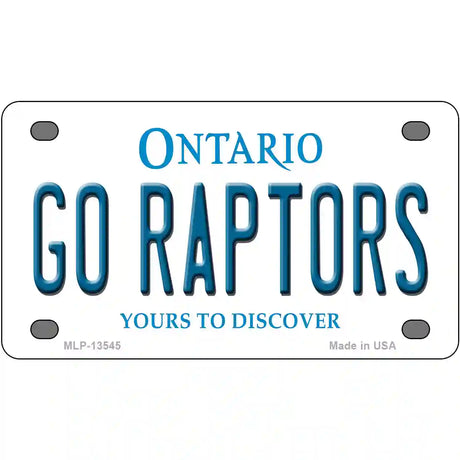 Go Raptors Novelty Metal License Plate Tag 4" x 2.2" (MLP)