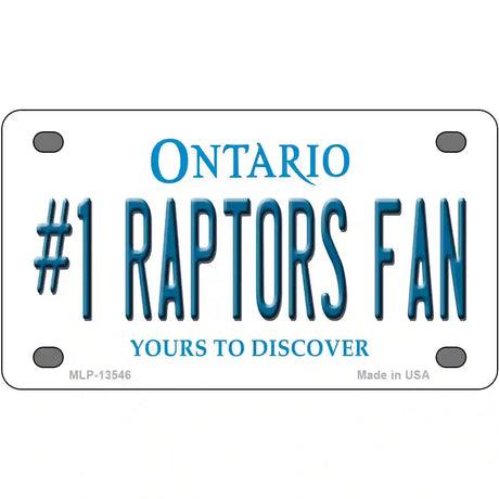 Number 1 Raptors Fan Novelty Metal License Plate Tag 4" x 2.2" (MLP)