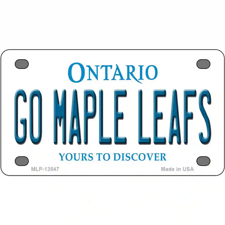 Go Maple Leafs Novelty Metal License Plate Tag 4" x 2.2" (MLP)