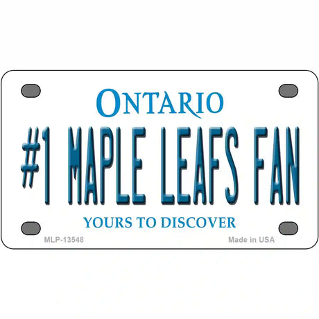 Number 1 Maple Leafs Fan Novelty Metal License Plate Tag 4" x 2.2" (MLP)