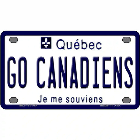 Go Canadiens Novelty Metal License Plate Tag 4" x 2.2" (MLP)