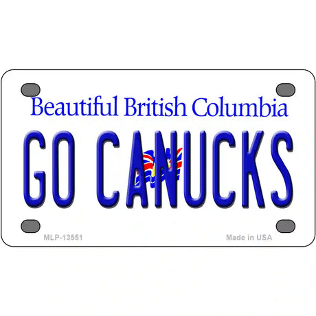 Go Canucks Novelty Metal License Plate Tag 4" x 2.2" (MLP)