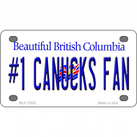 Number 1 Canucks Fan Novelty Metal License Plate Tag 4" x 2.2" (MLP)