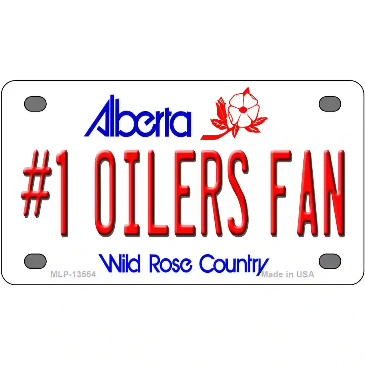 Number 1 Oilers Fan Novelty Metal License Plate Tag 4" x 2.2" (MLP)