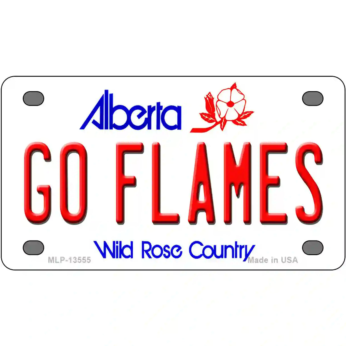 Go Flames Novelty Metal License Plate Tag 4" x 2.2" (MLP)