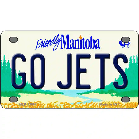 Go Jets Manitoba Novelty Metal License Plate Tag 4" x 2.2" (MLP)