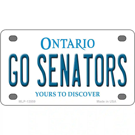 Go Senators Novelty Metal License Plate Tag 4" x 2.2" (MLP)