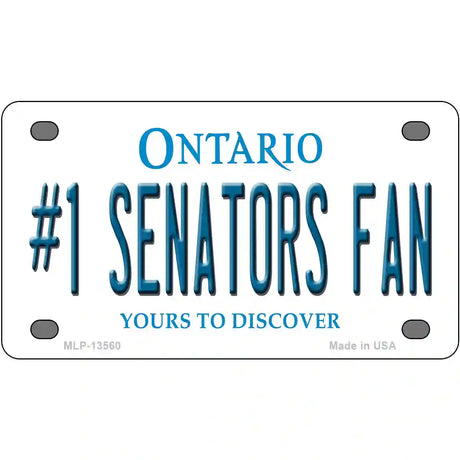 Number 1 Senators Fan Novelty Metal License Plate Tag 4" x 2.2" (MLP)