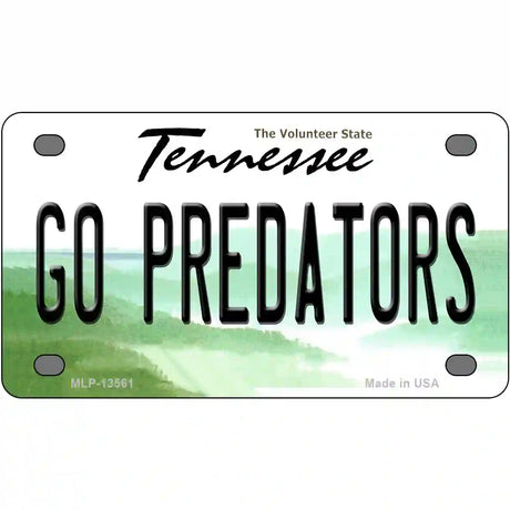 Go Predators Novelty Metal License Plate Tag 4" x 2.2" (MLP)