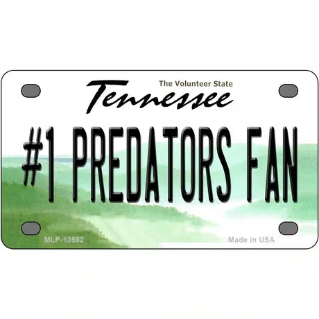 Number 1 Predators Fan Novelty Metal License Plate Tag 4" x 2.2" (MLP)