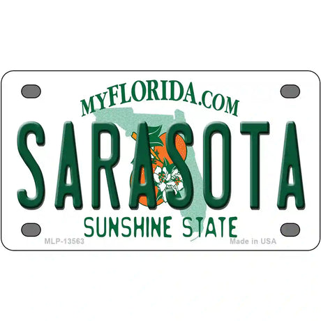 Sarasota Florida Novelty Metal License Plate 4" x 2.2" (MLP)