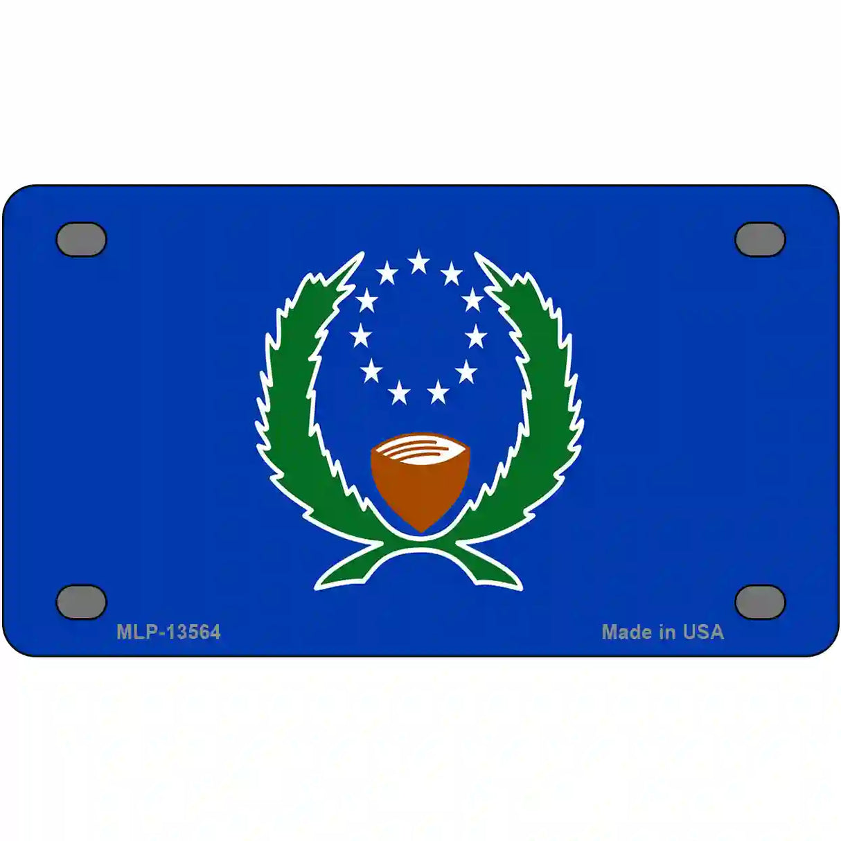 Pohnpei Flag Metal Novelty License Plate 4" x 2.2" (MLP)