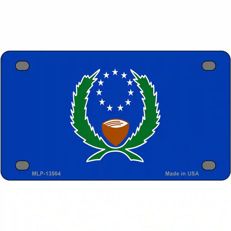 Pohnpei Flag Metal Novelty License Plate 4" x 2.2" (MLP)