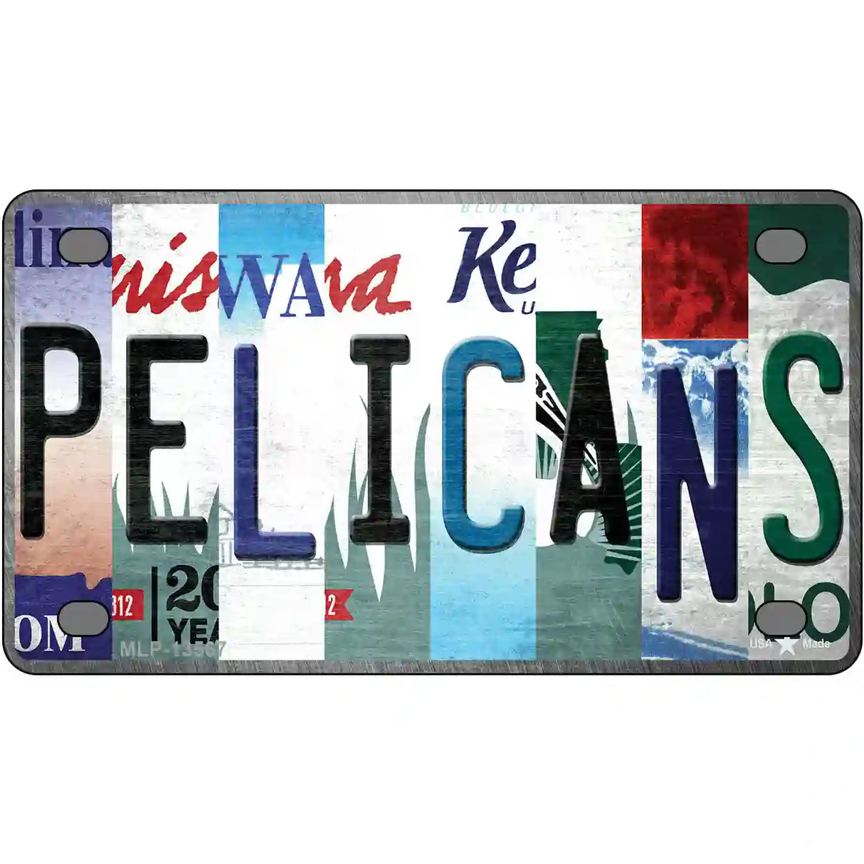 Pelicans Strip Art Novelty Metal License Plate Tag 4" x 2.2" (MLP)