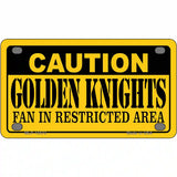 Caution Golden Knights Novelty Metal License Plate Tag 4" x 2.2" (MLP)