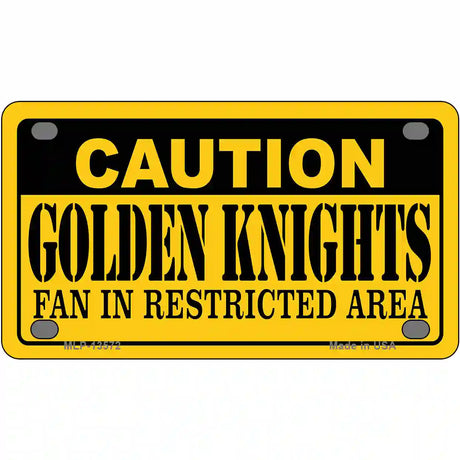 Caution Golden Knights Novelty Metal License Plate Tag 4" x 2.2" (MLP)