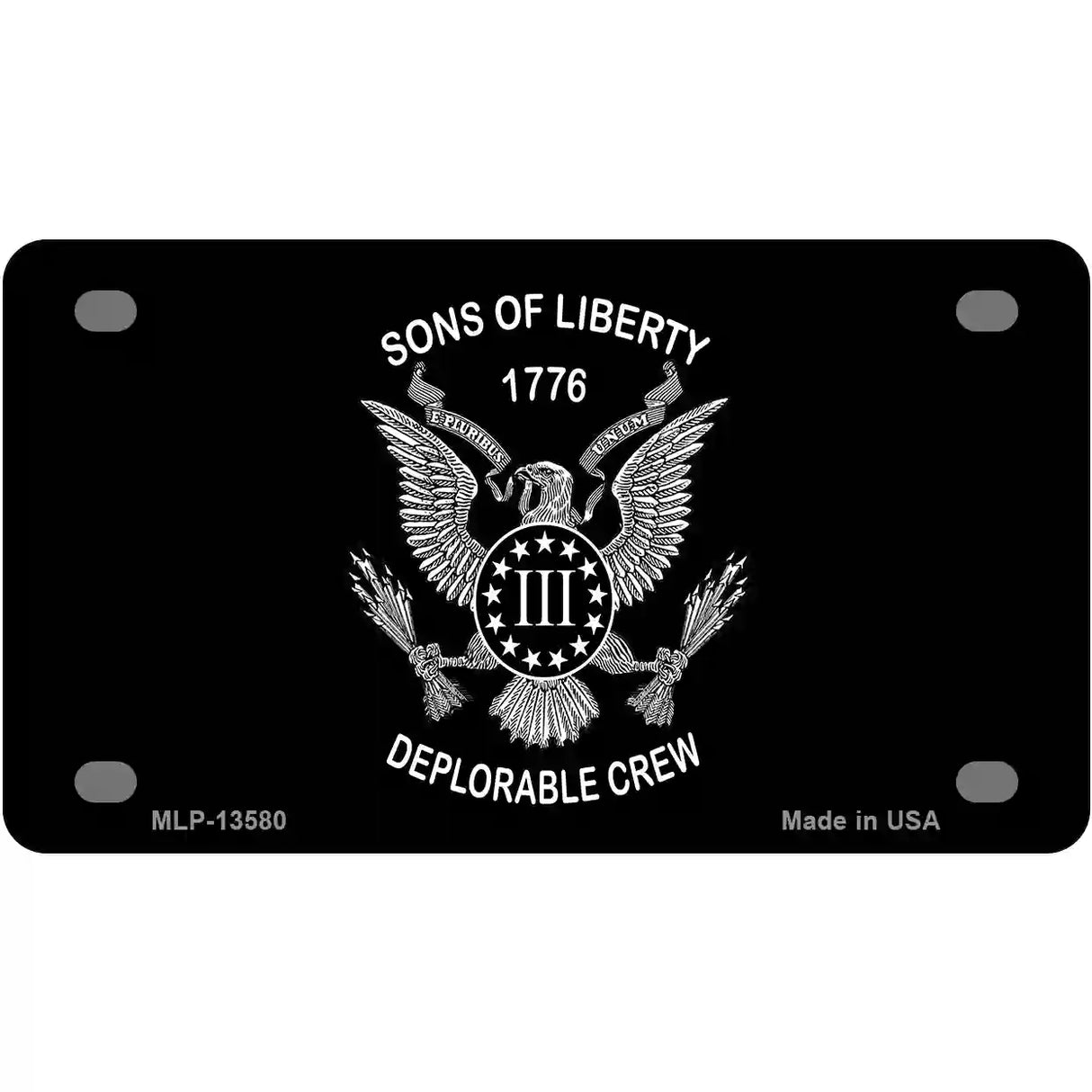 Sons of Liberty 1776 Novelty Metal License Plate Tag 4" x 2.2" (MLP)