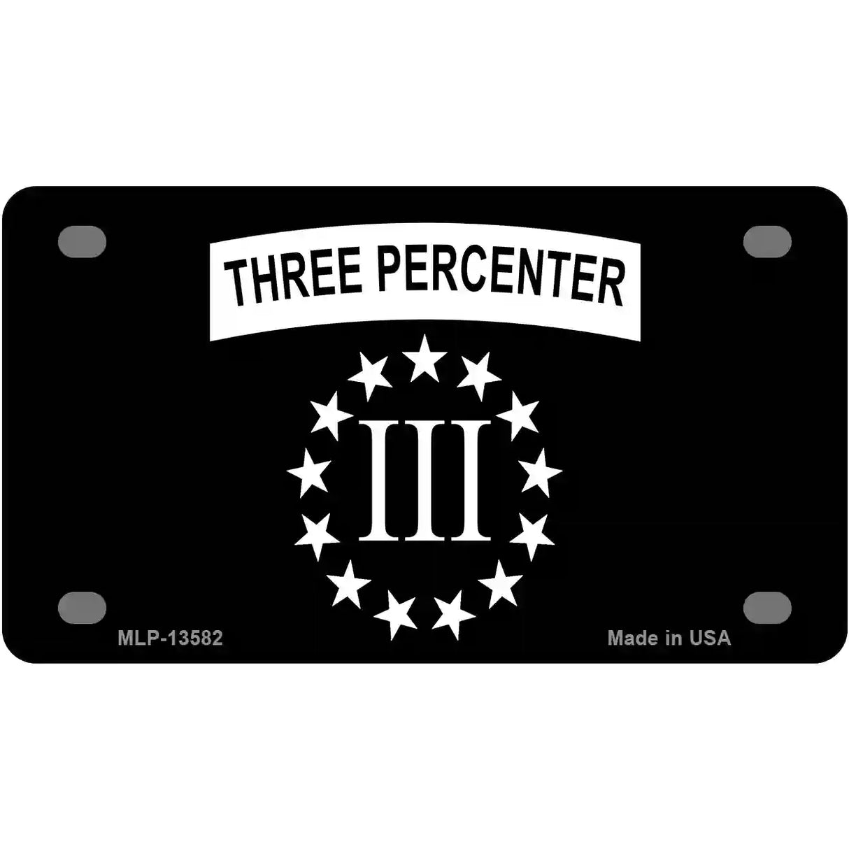 3 Percenter Ring of Stars Novelty Metal License Plate Tag 4" x 2.2" (MLP)