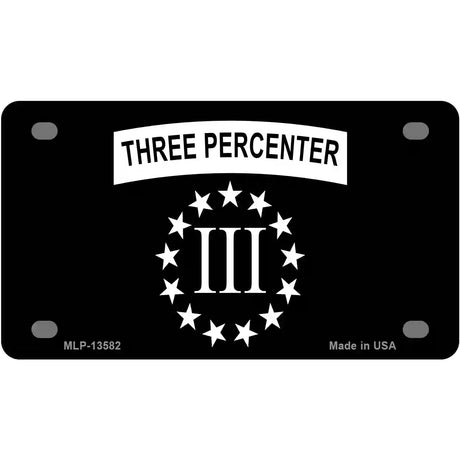 3 Percenter Ring of Stars Novelty Metal License Plate Tag 4" x 2.2" (MLP)