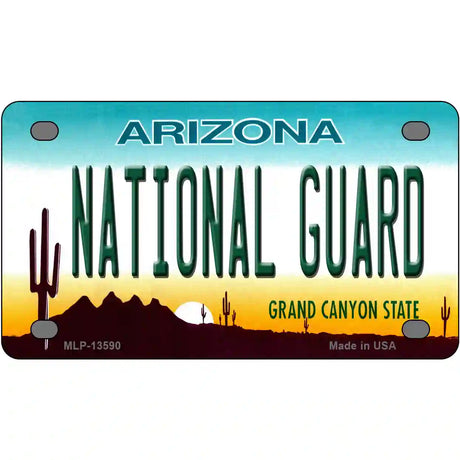 National Guard Arizona Novelty Metal License Plate Tag 4" x 2.2" (MLP)