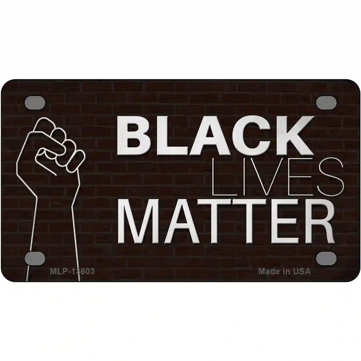 Black Lives Matter Fist Brick Novelty Metal License Plate Tag 4" x 2.2" (MLP)