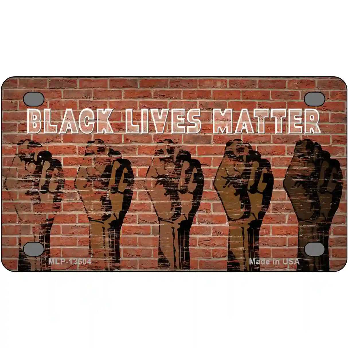 Black Lives Matter Fists Novelty Metal License Plate Tag 4" x 2.2" (MLP)