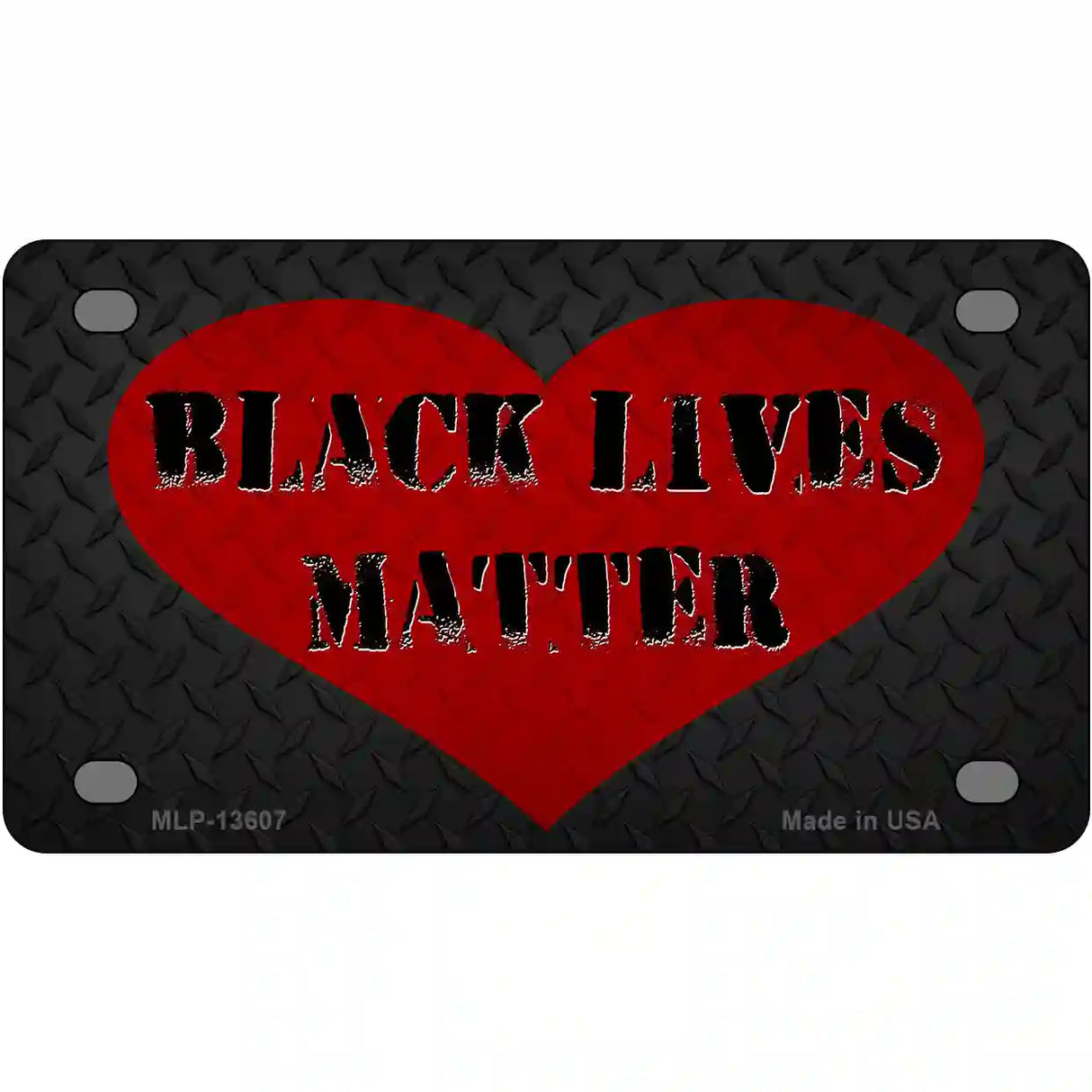 Black Lives Matter Heart Novelty Metal License Plate Tag 4" x 2.2" (MLP)