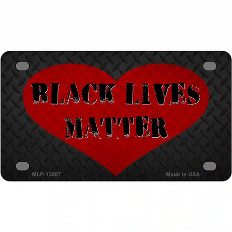 Black Lives Matter Heart Novelty Metal License Plate Tag 4" x 2.2" (MLP)