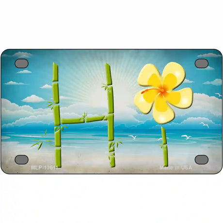 HI Bamboo Novelty Metal License Plate Tag 4" x 2.2" (MLP)