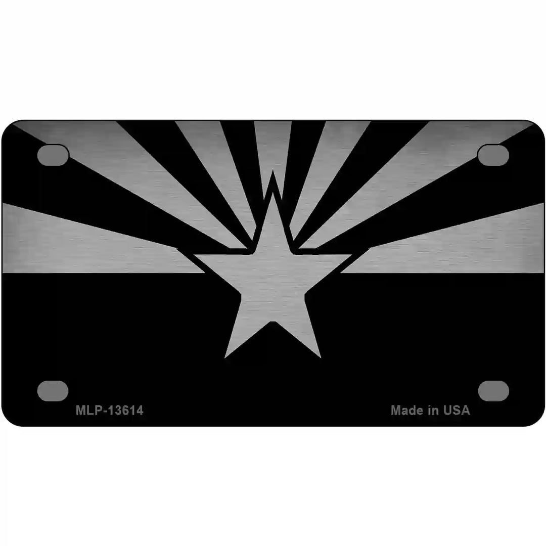 Arizona Flag Black  Novelty Metal License Plate Tag 4" x 2.2" (MLP)