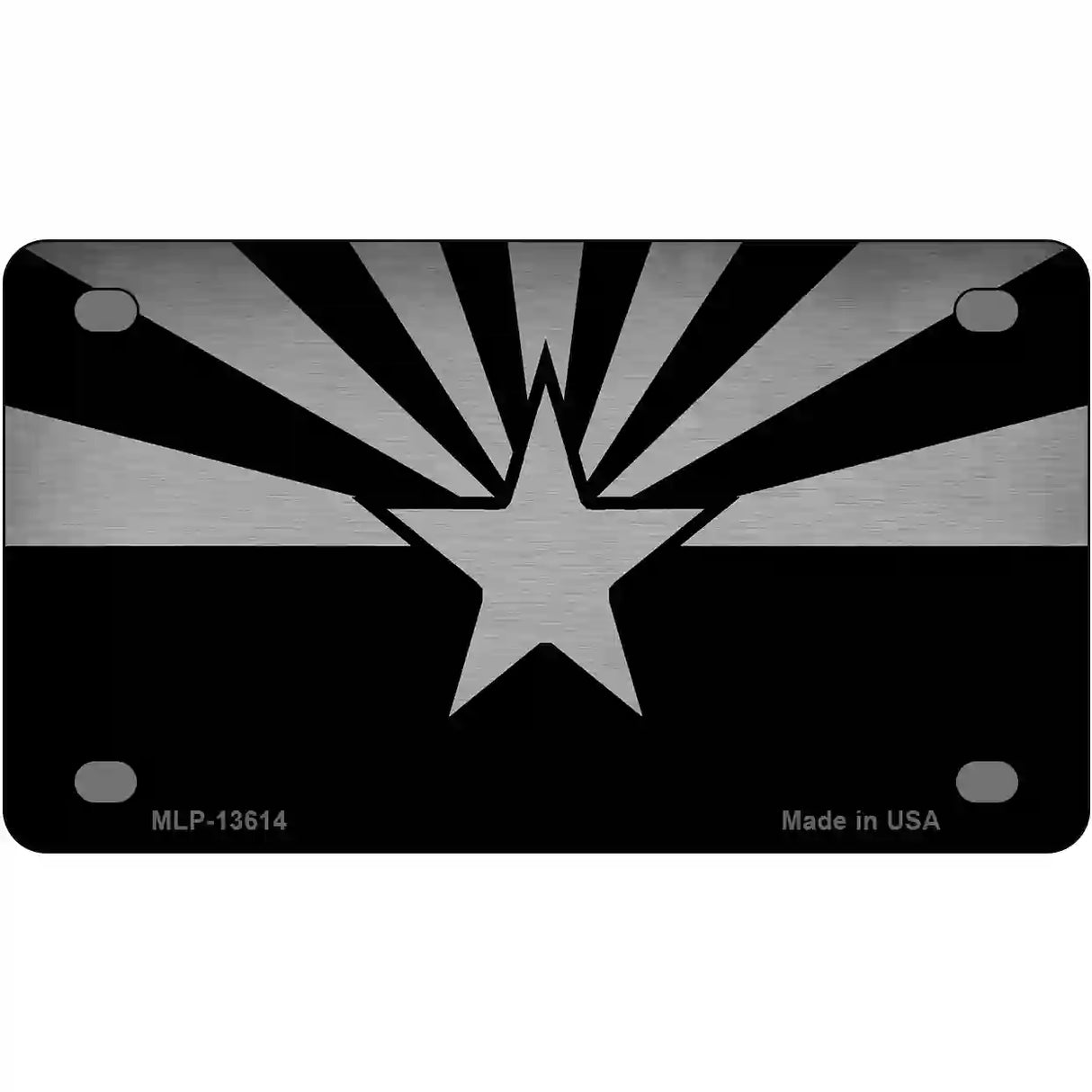 Arizona Flag Black  Novelty Metal License Plate Tag 4" x 2.2" (MLP)