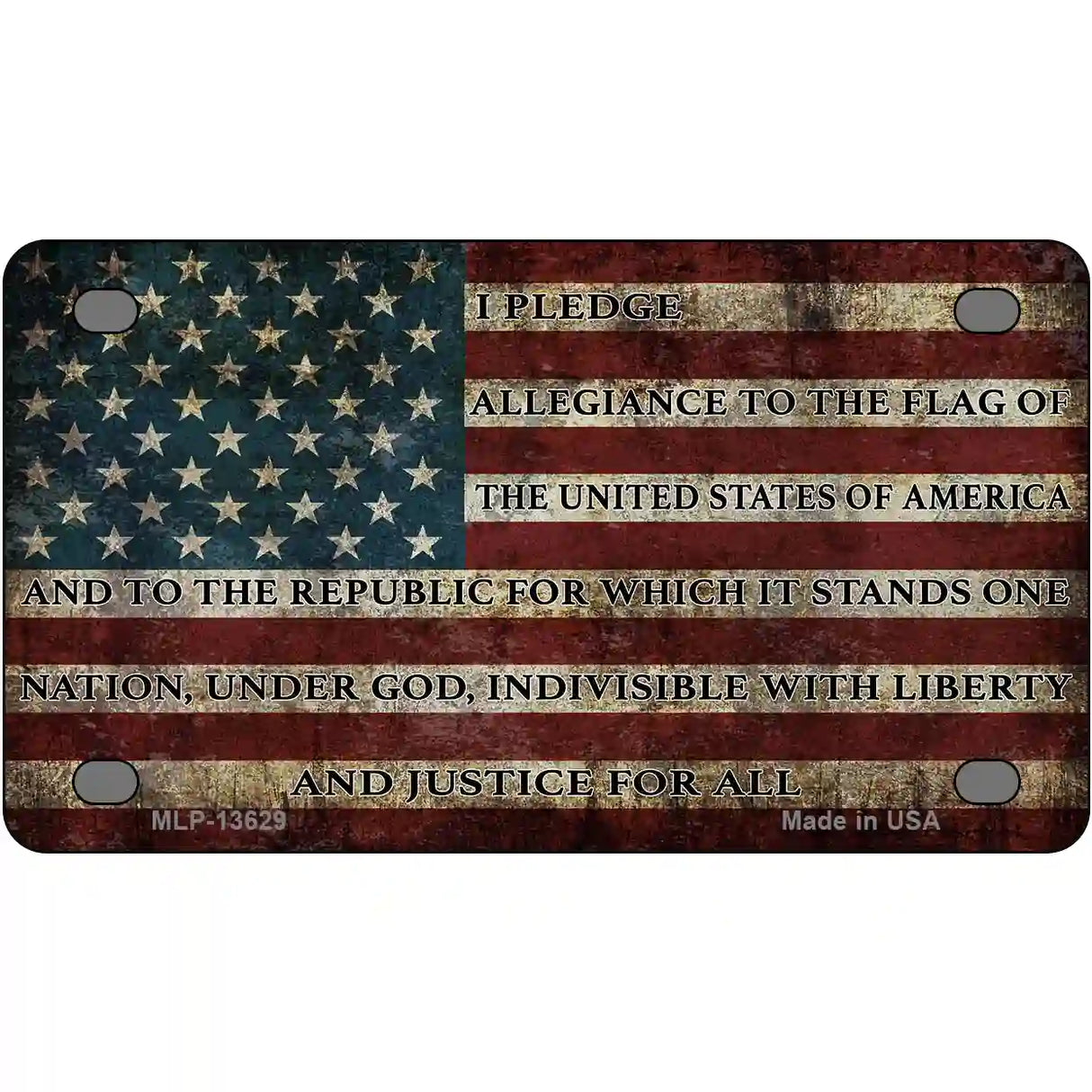 I Pledge Allegiance Flag Novelty Metal License Plate Tag 4" x 2.2" (MLP)