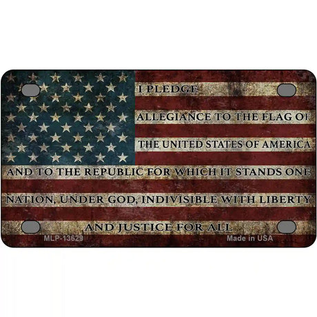 I Pledge Allegiance Flag Novelty Metal License Plate Tag 4" x 2.2" (MLP)