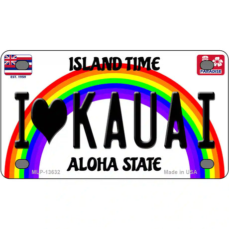 I Heart Kauai Novelty Metal License Plate Tag 4" x 2.2" (MLP)