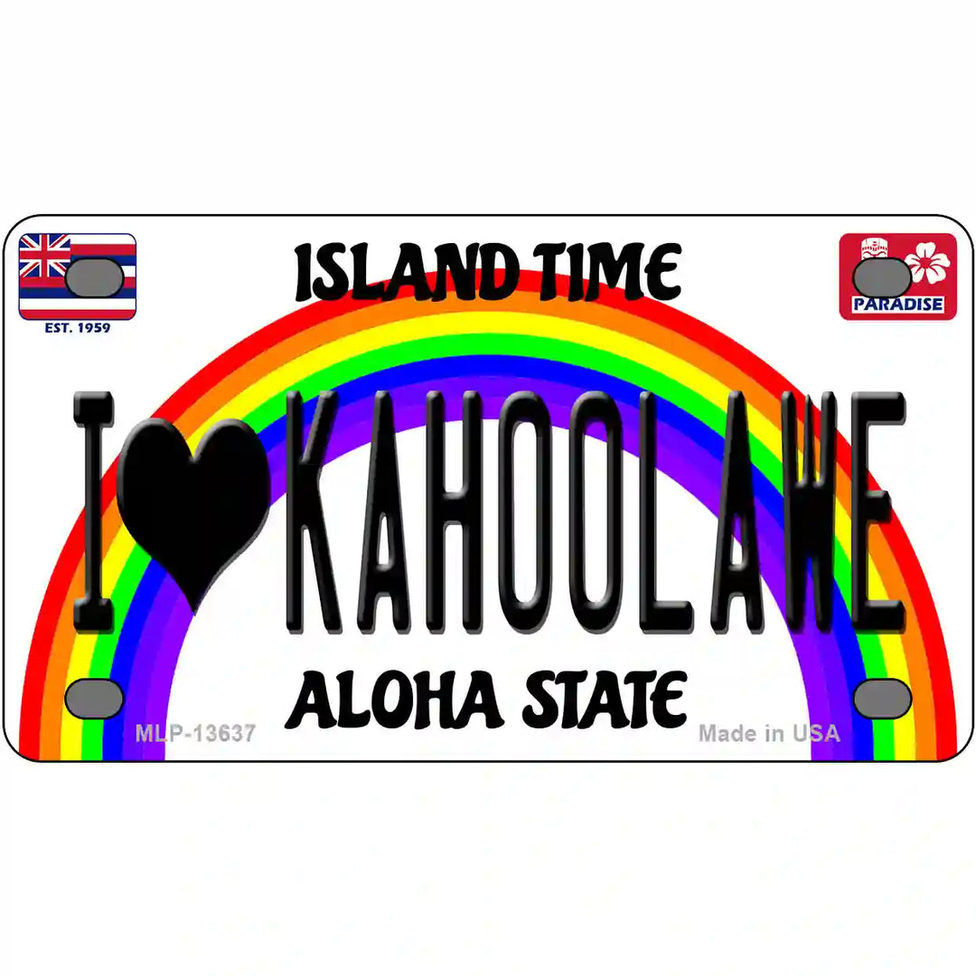 I Heart Kahoolawe Novelty Metal License Plate Tag 4" x 2.2" (MLP)