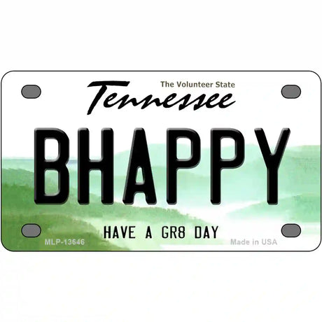 Be Happy Novelty Metal License Plate Tag 4" x 2.2" (MLP)