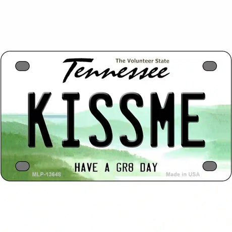 Kiss Me Novelty Metal License Plate Tag 4" x 2.2" (MLP)