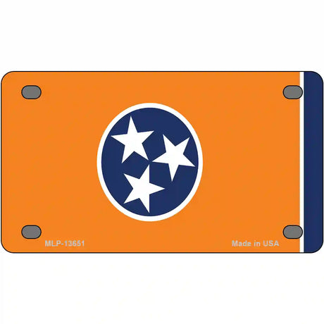 Tennessee Flag Orange Novelty Metal License Plate Tag 4" x 2.2" (MLP)