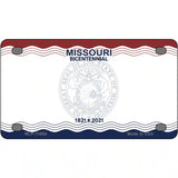 Missouri Bicentennial Novelty State Blank Metal License Plate 4" x 2.2" (MLP)