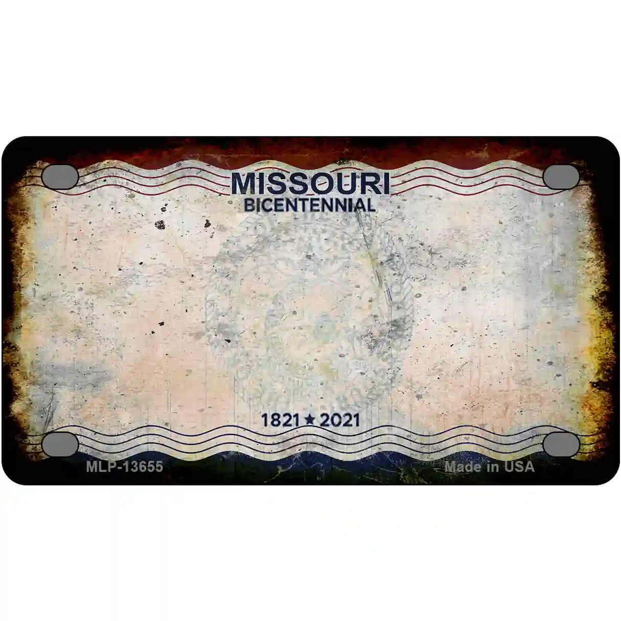 Missouri Bicentennial Novelty Metal License Plate Tag 4" x 2.2" (MLP)