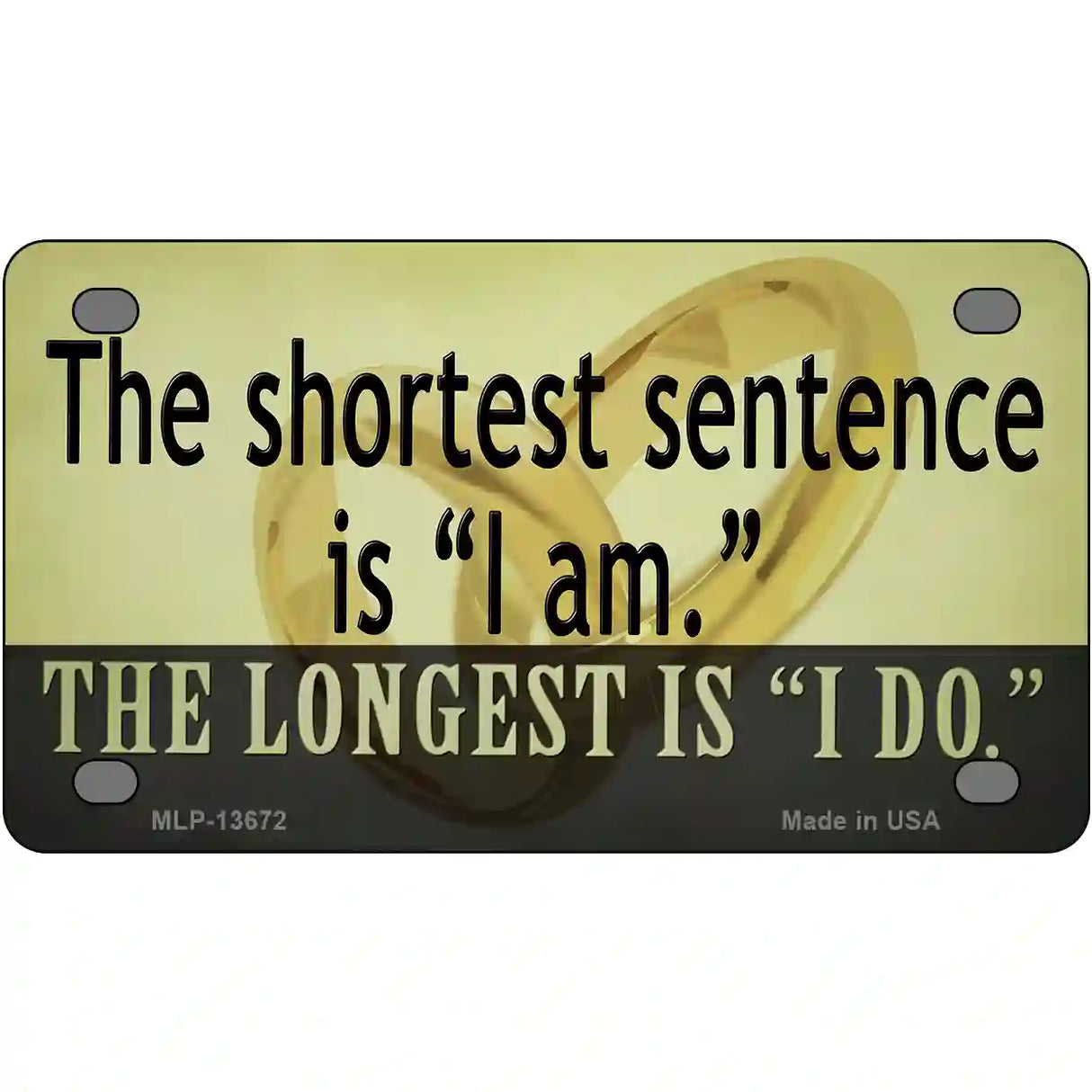 Longest Sentence I Do Novelty Metal License Plate Tag 4" x 2.2" (MLP)