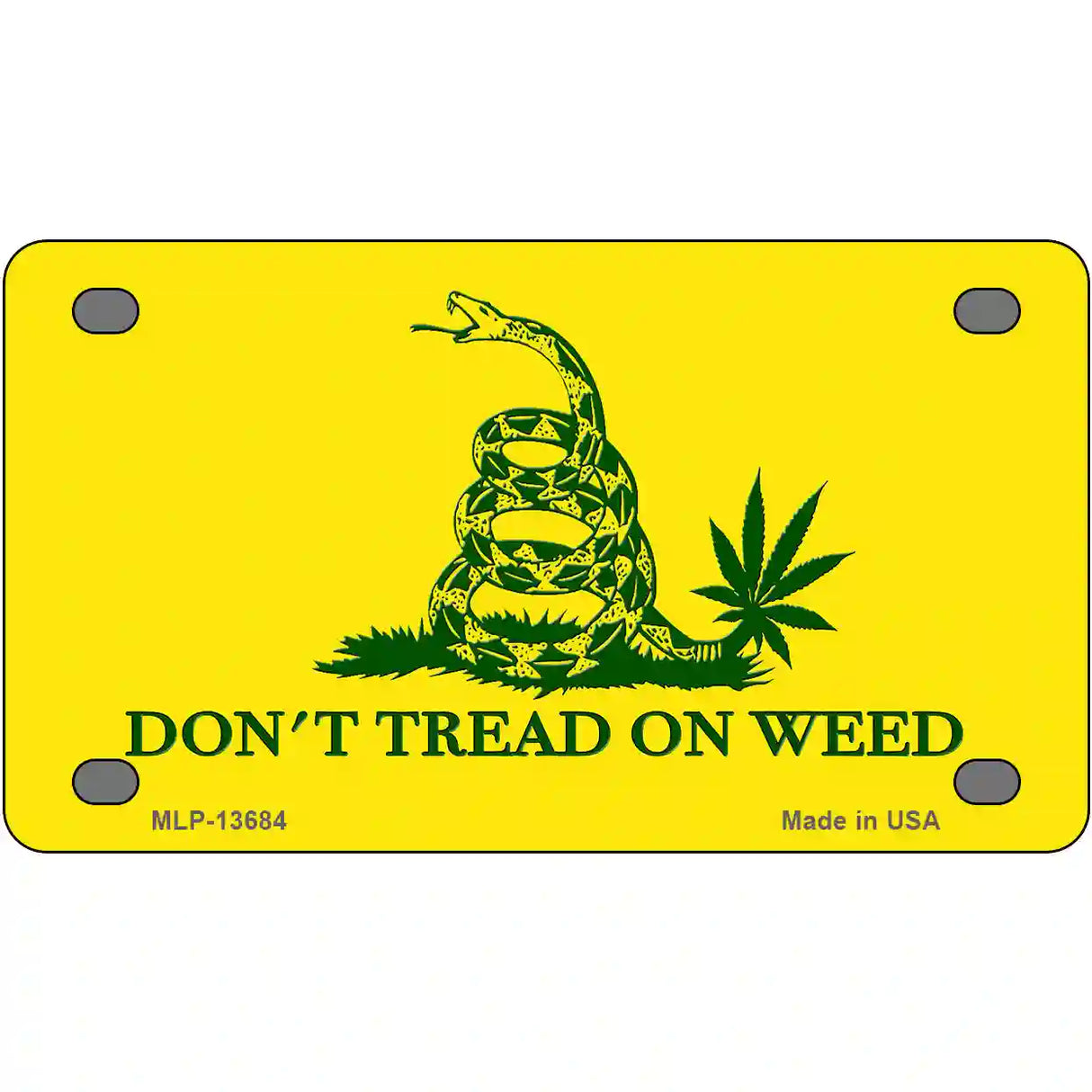 Dont Tread On Weed Novelty Metal License Plate Tag 4" x 2.2" (MLP)